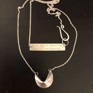 Sterling silver fortune cookie necklace